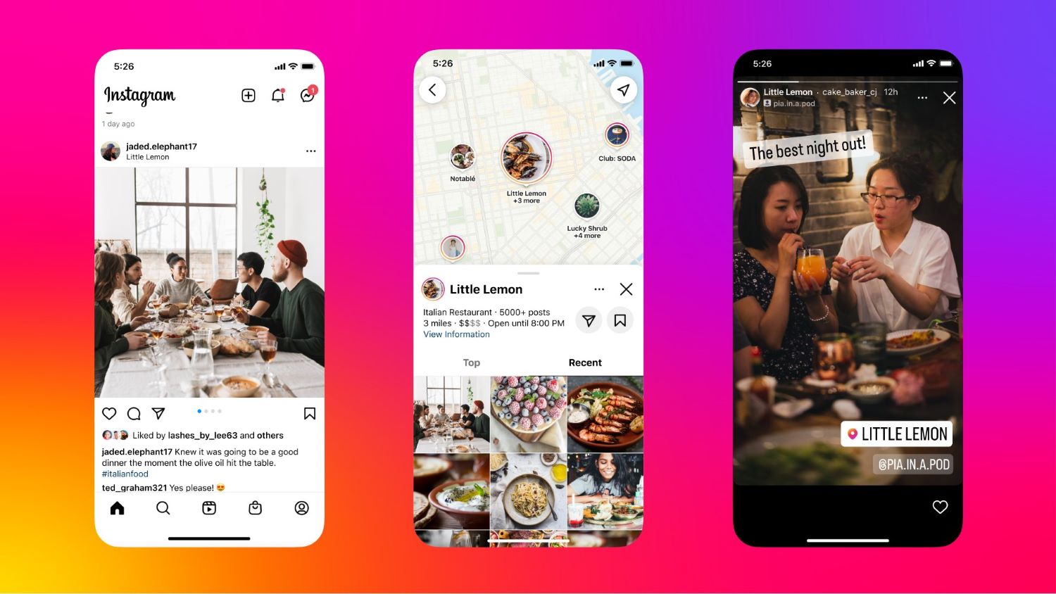Instagram interface