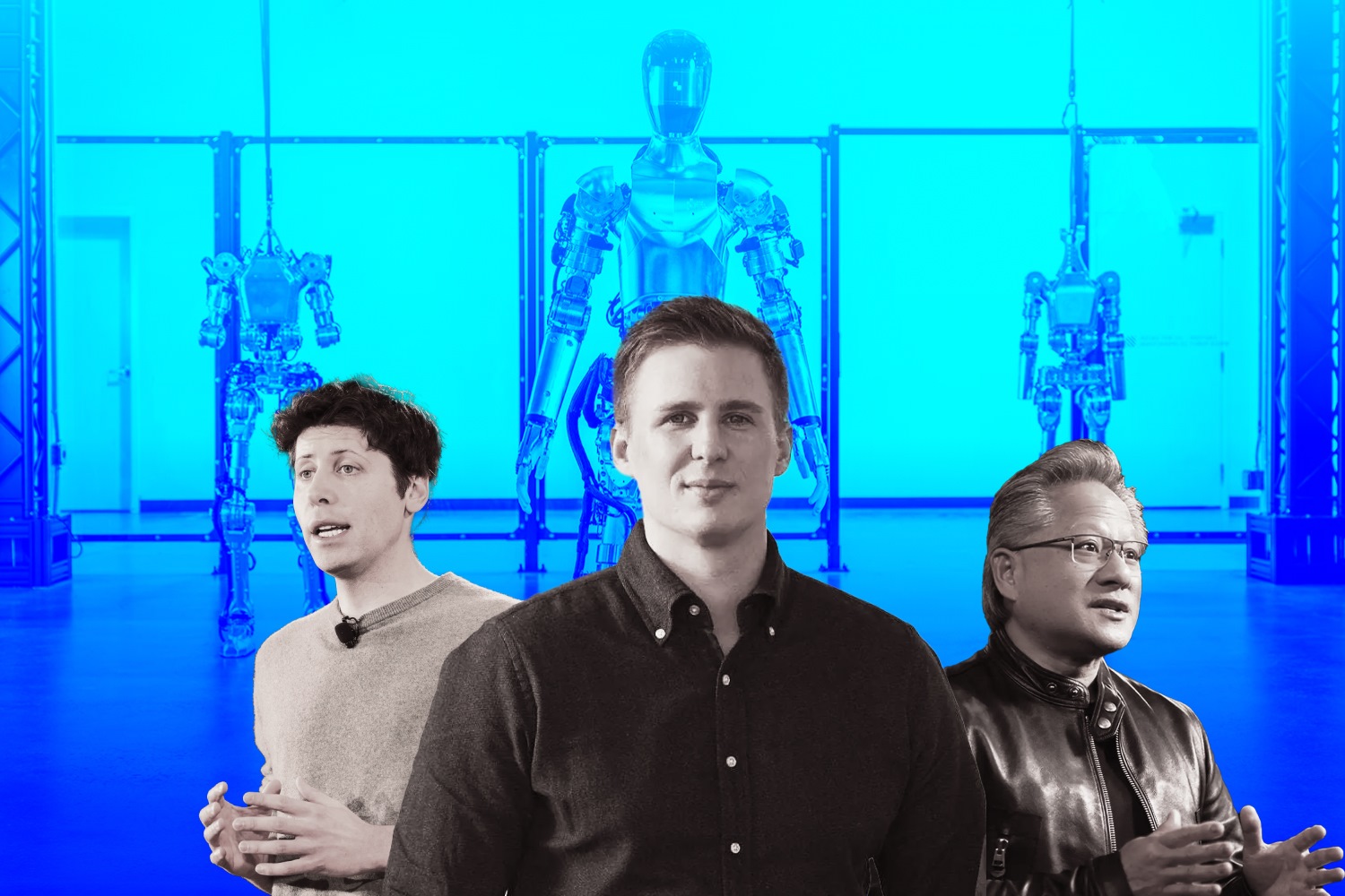 Sam Alman, Brett Adcock, and Jensen Huang