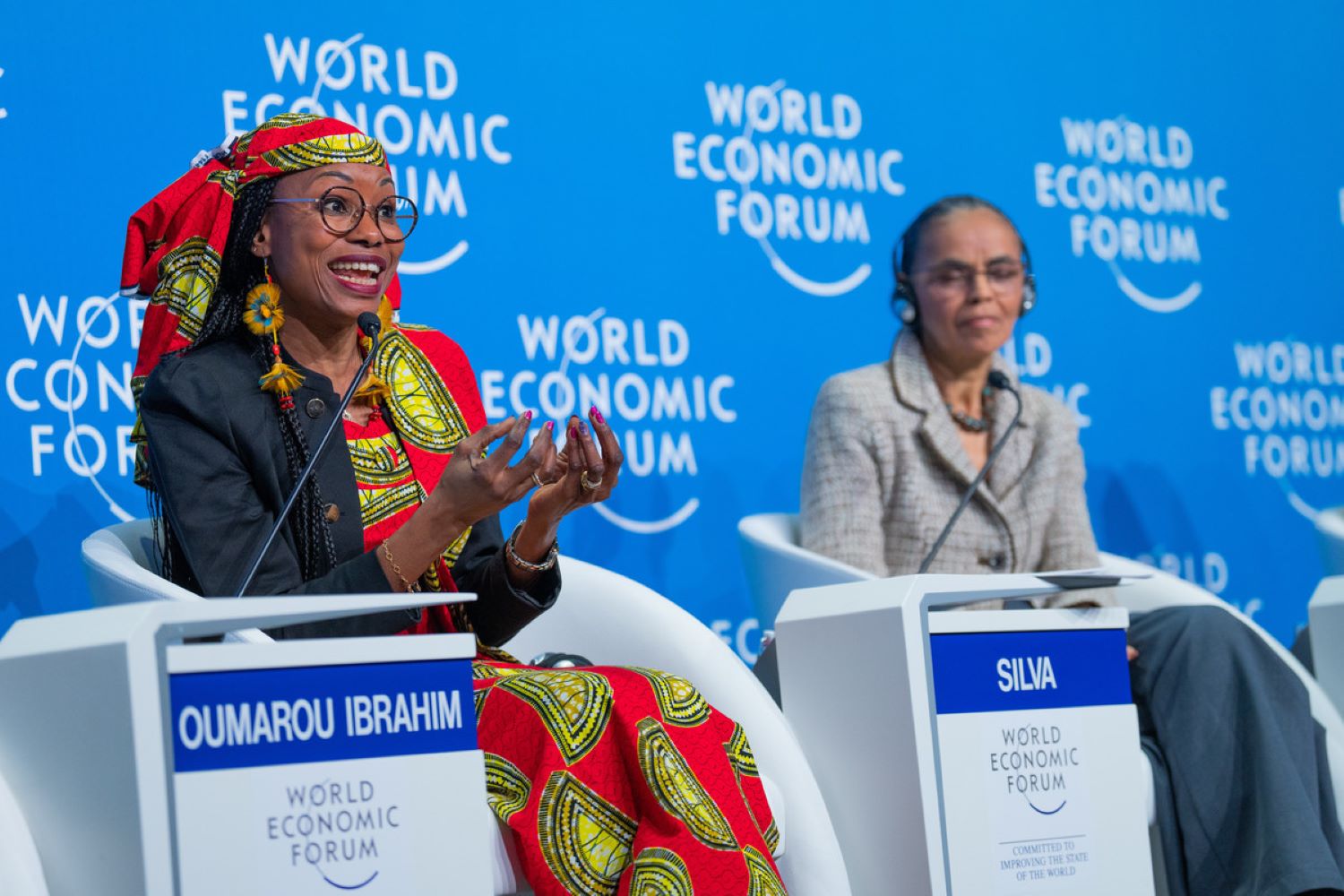 Oumarou Ibrahim speaking at WEF