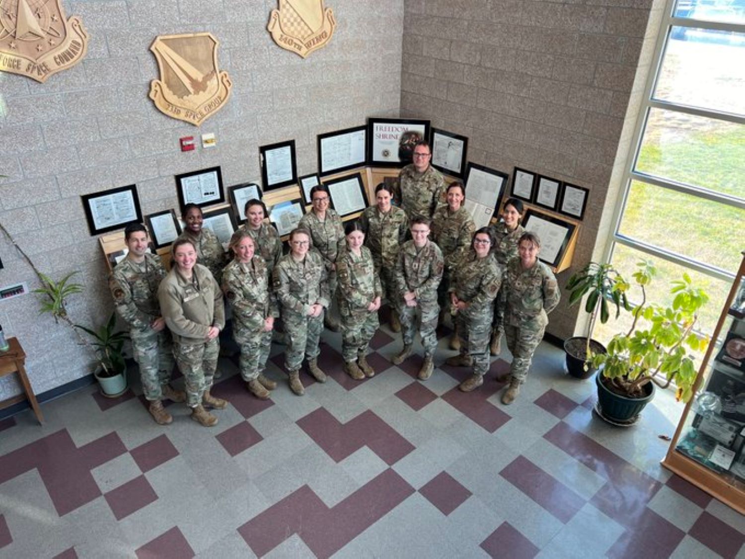 Veterans gather together to take pictures