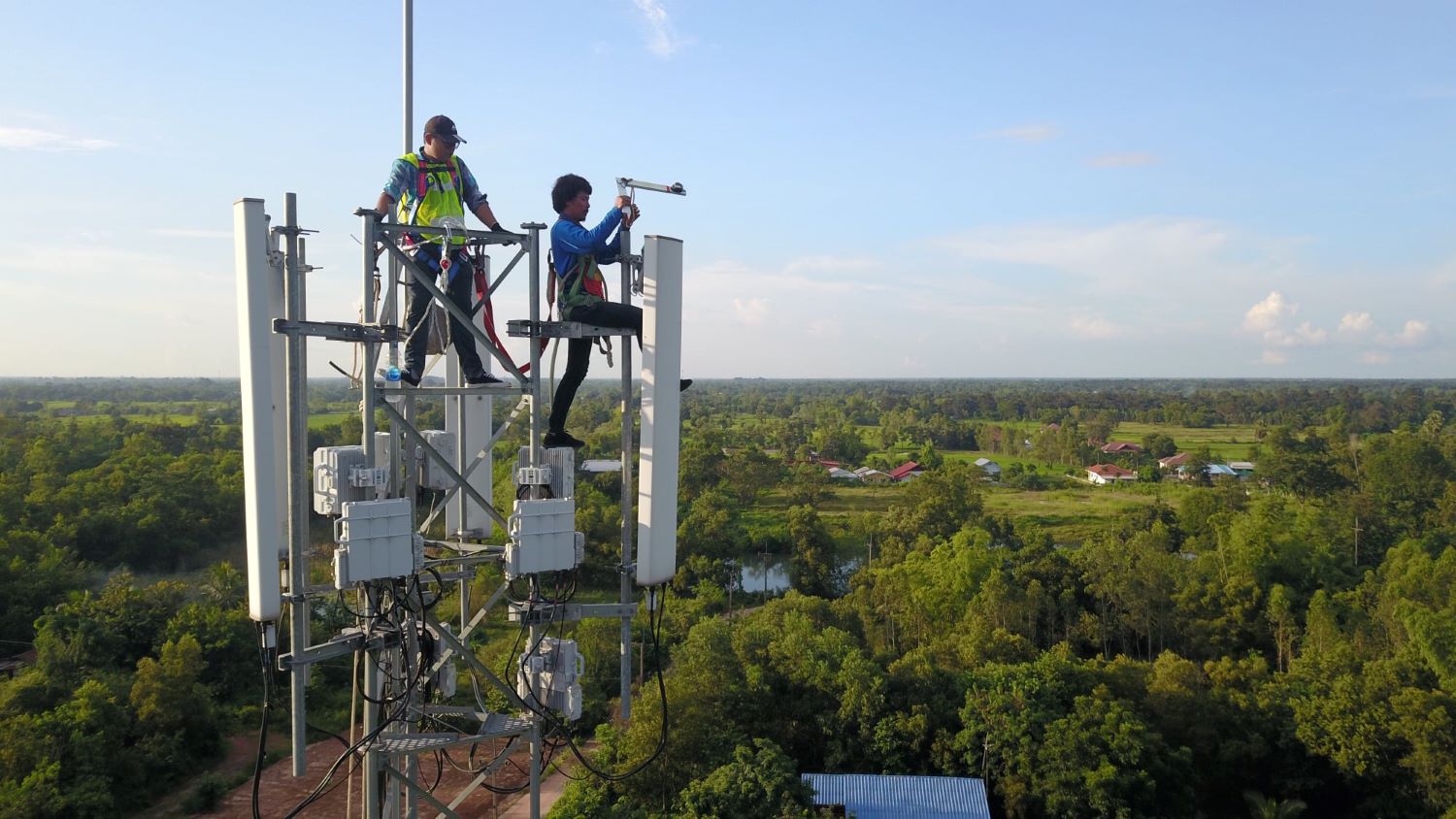 Engineers try to repair the BTS