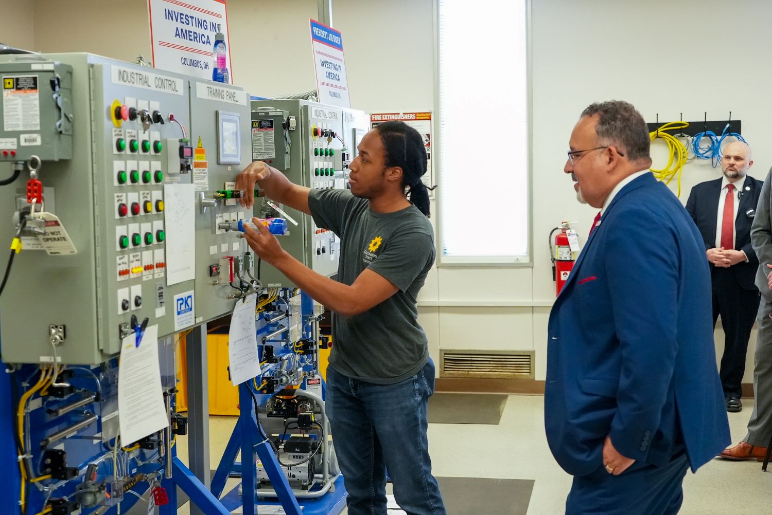 Secretary Miguel Cardona checked out the quality of the education in a collage