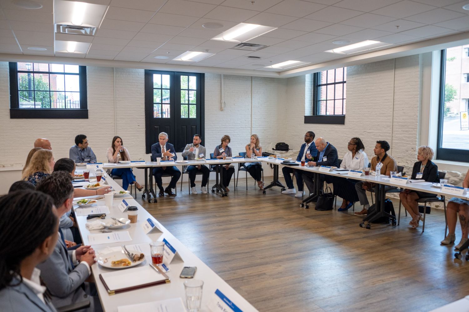 Federal Reserve Bank of Philadelphia president in a meeting with representatives from banks