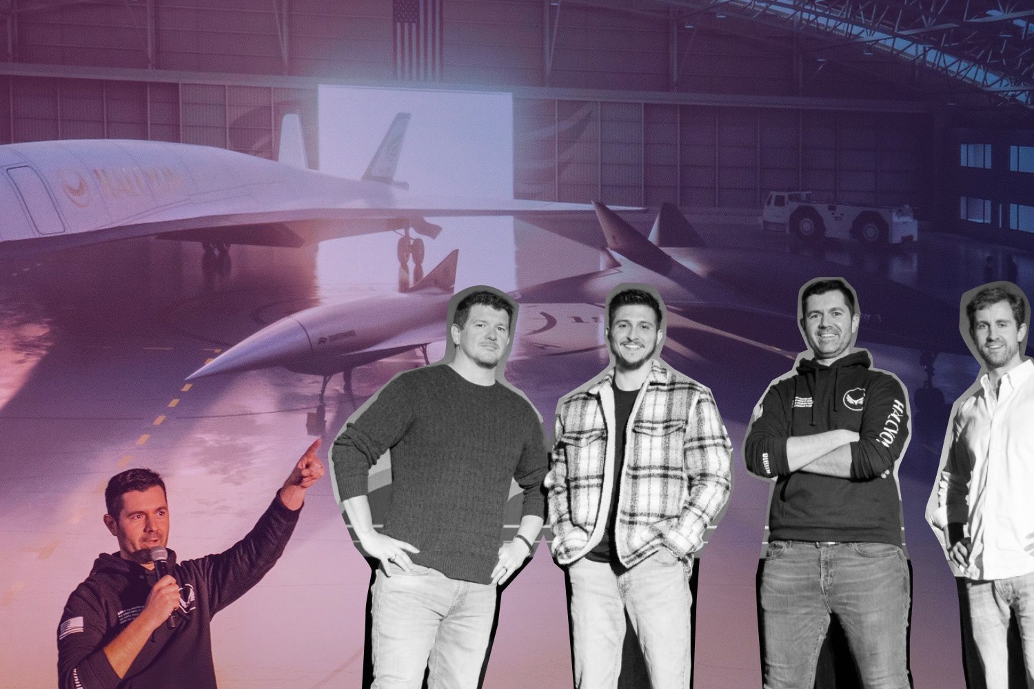 Hermeus leadership team present the product at a conference