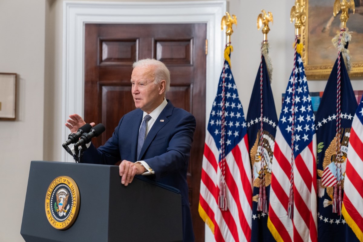 President Biden in a press about SVB