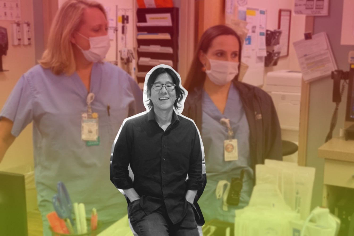 Cleerly CEO and nurses at hospital