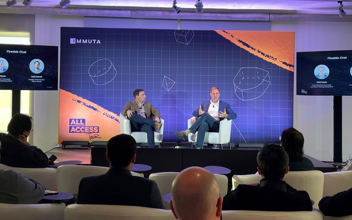 Immuta CEO interview guest in a conference