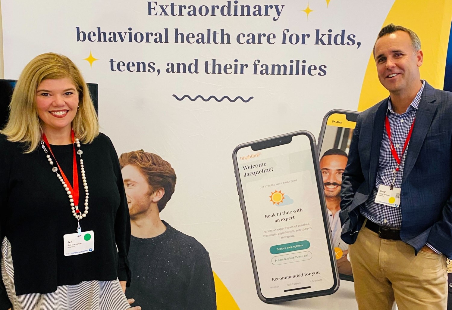 Brightline staff in a trade show
