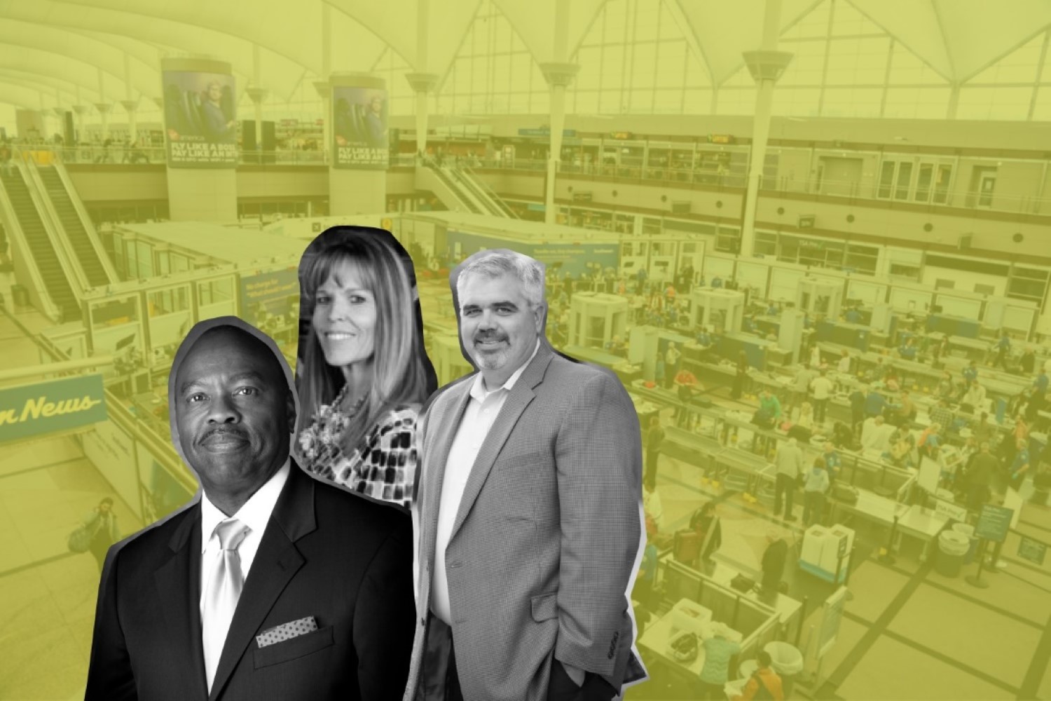 CEO and executive team at Denver International Airport inspect checkpoint system