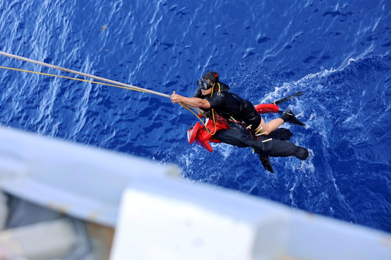 a rescue swimmer