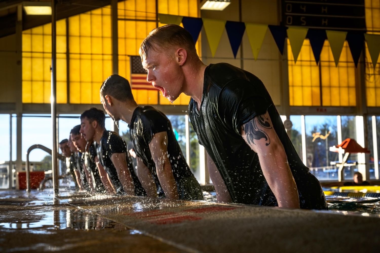 Marines engaged in water-based exercises