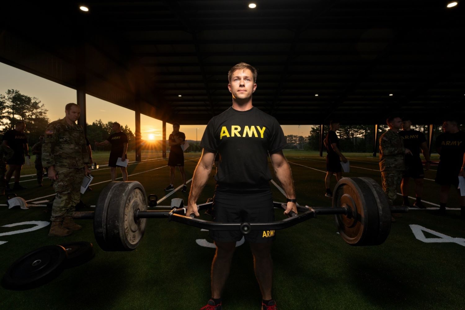 a hex bar deadlift