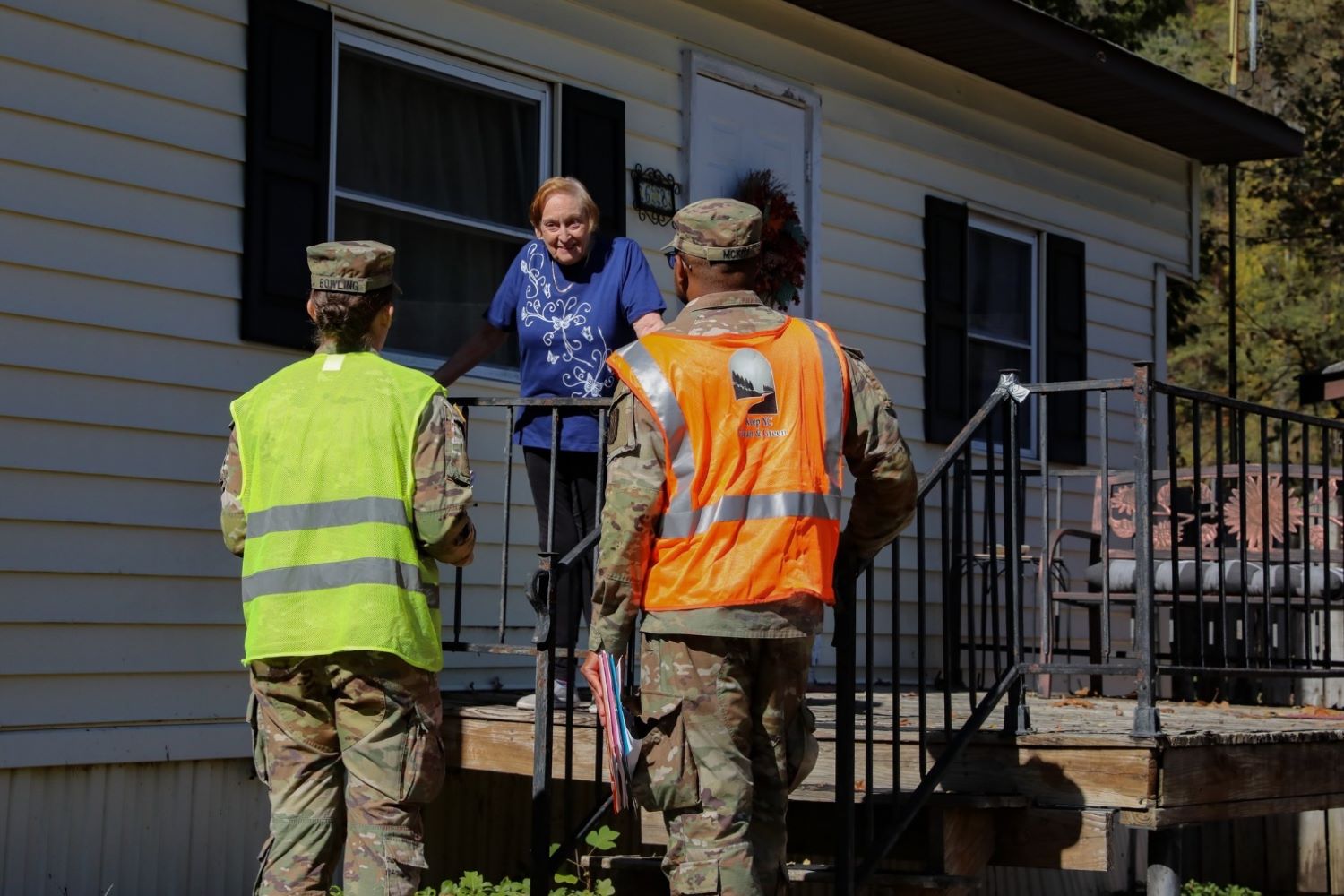 Soldiers distribute essential resources