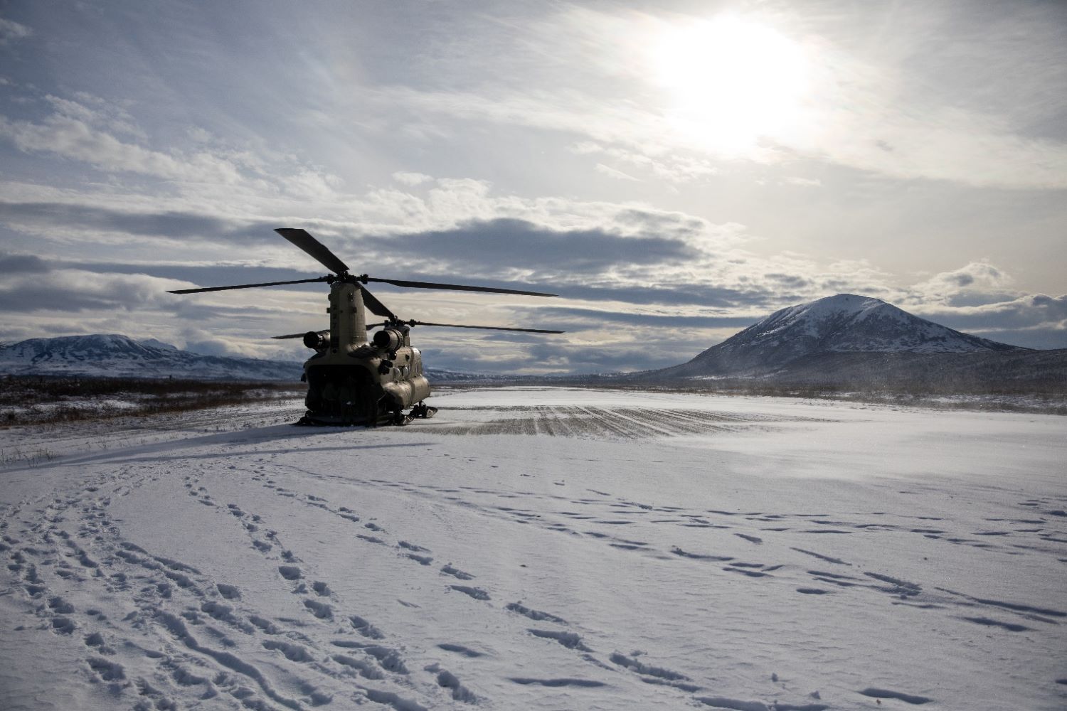A plane in cold weather