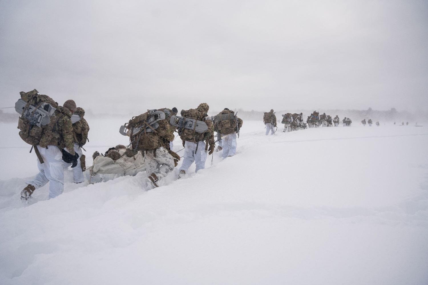 Soldiers from the 10th Mountain Division embarked on a challenging trek through the snow