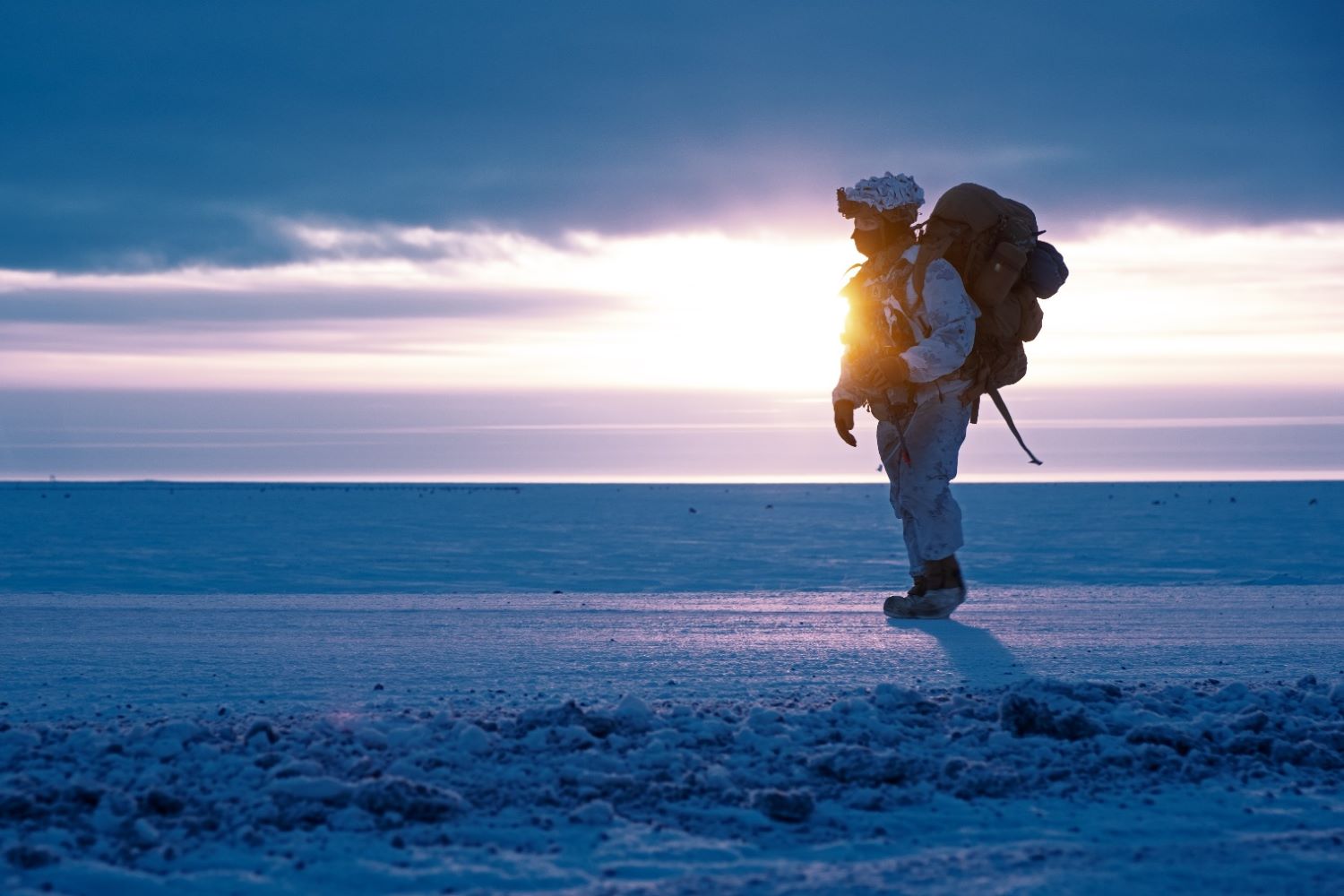 Soldier advanced towards their target near Utqiagvik, Alaska