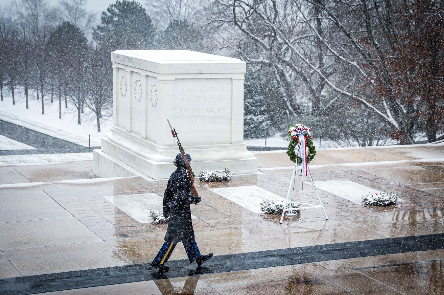 U.S. Army Soldiers conducted walks at the Tomb of the Unknown Soldier
