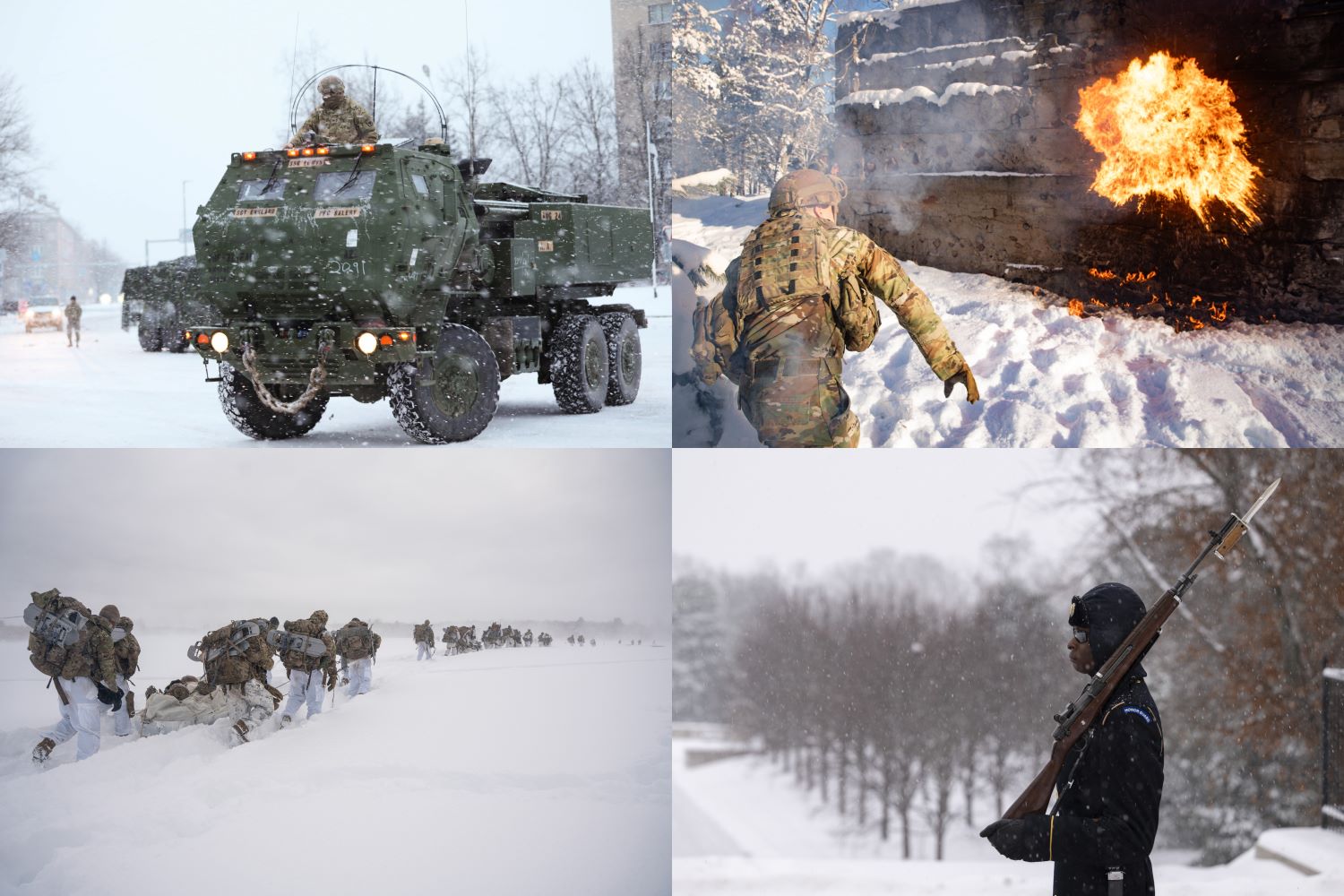 Soldiers deploy in cold weather condition