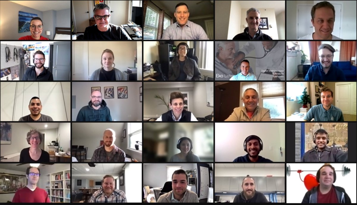 Eko team of engineers and designers collaborate during Zoom meeting