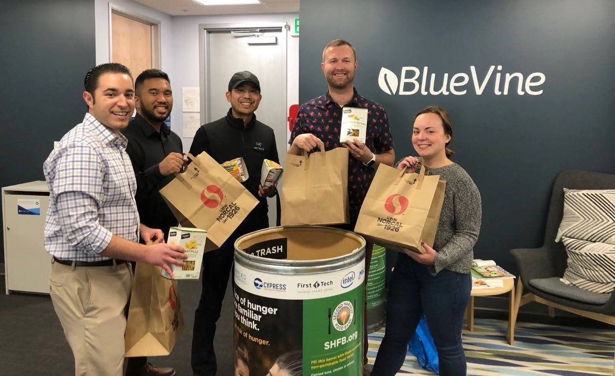 BlueVine engineers in a social event