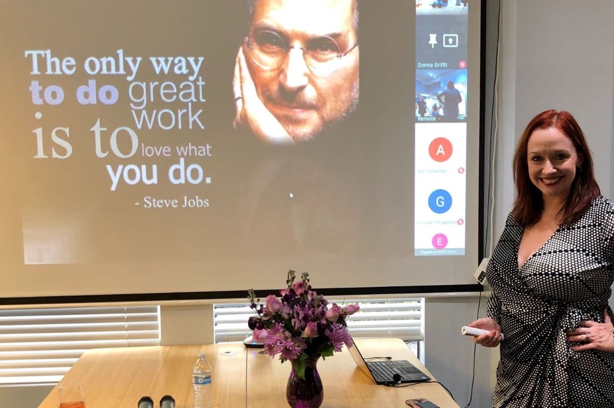 BlueVine staff present product showcase in a meeting