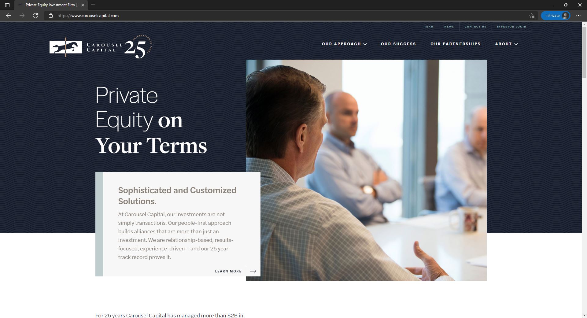 arousel Capital website homepage