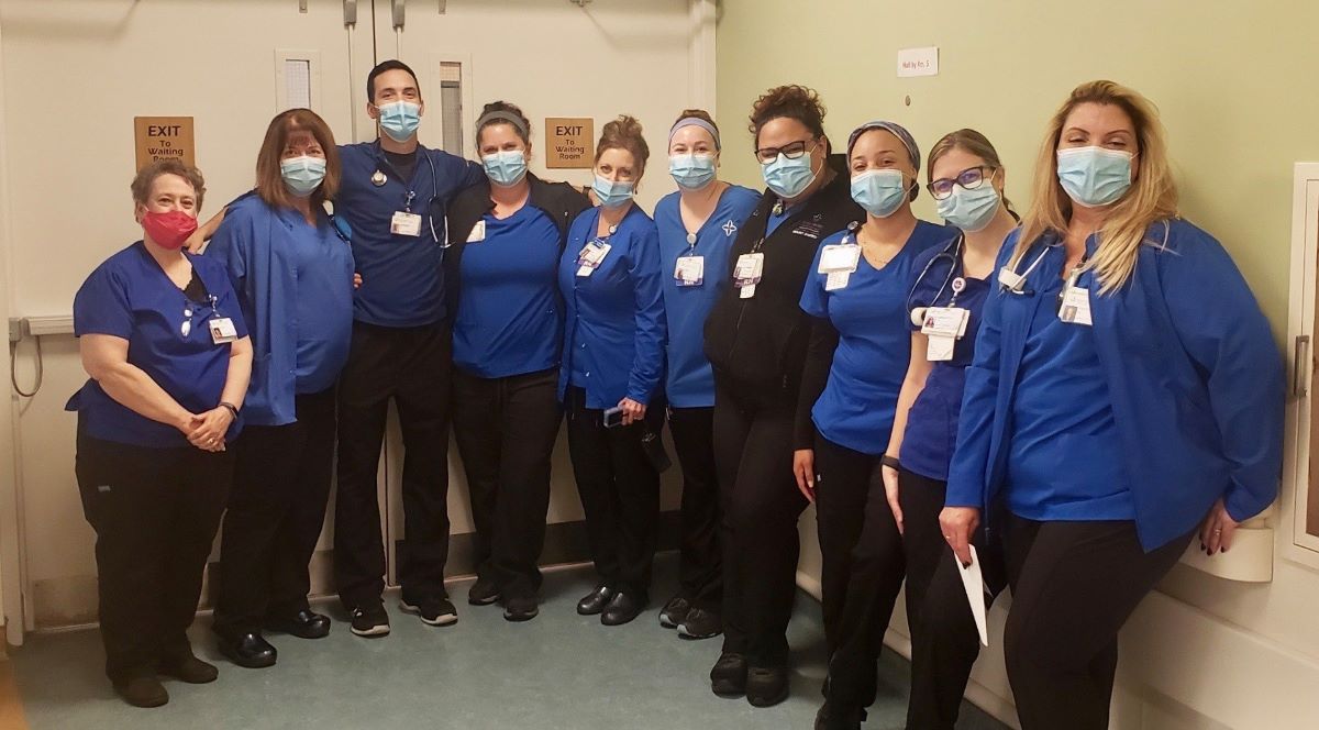 Trinity Health nurses in a shift at a hospital
