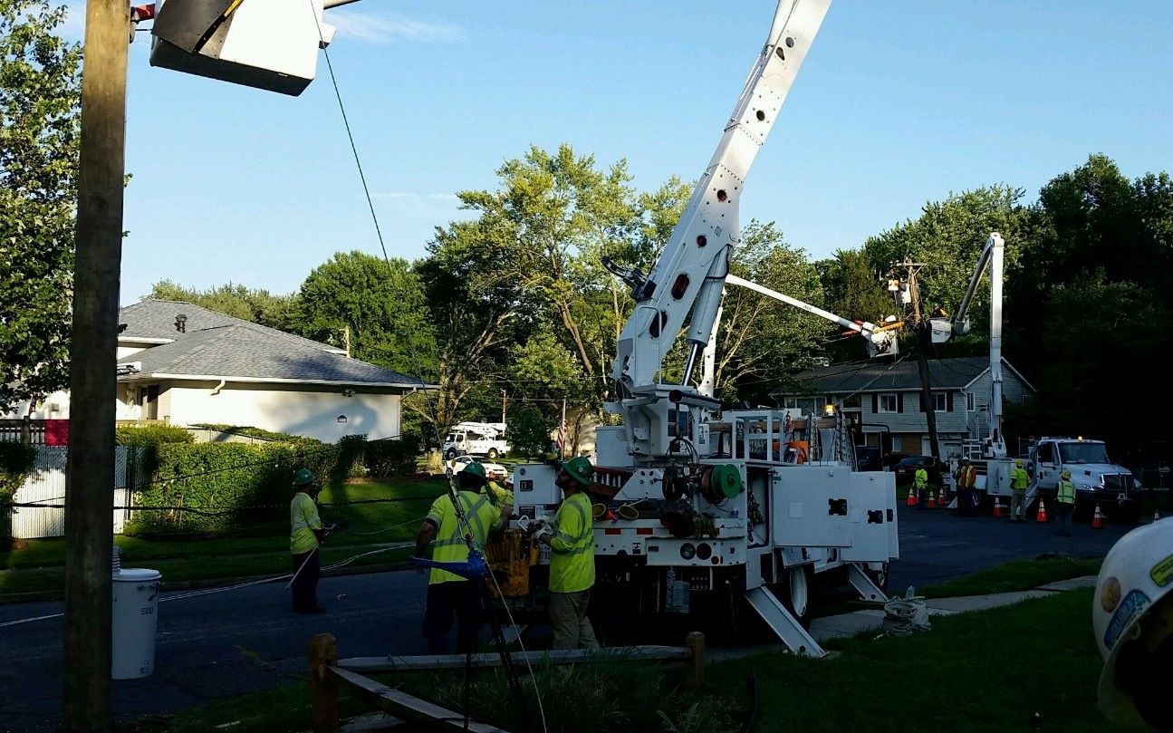 Sargent Electric frontline staff assemble transmission line