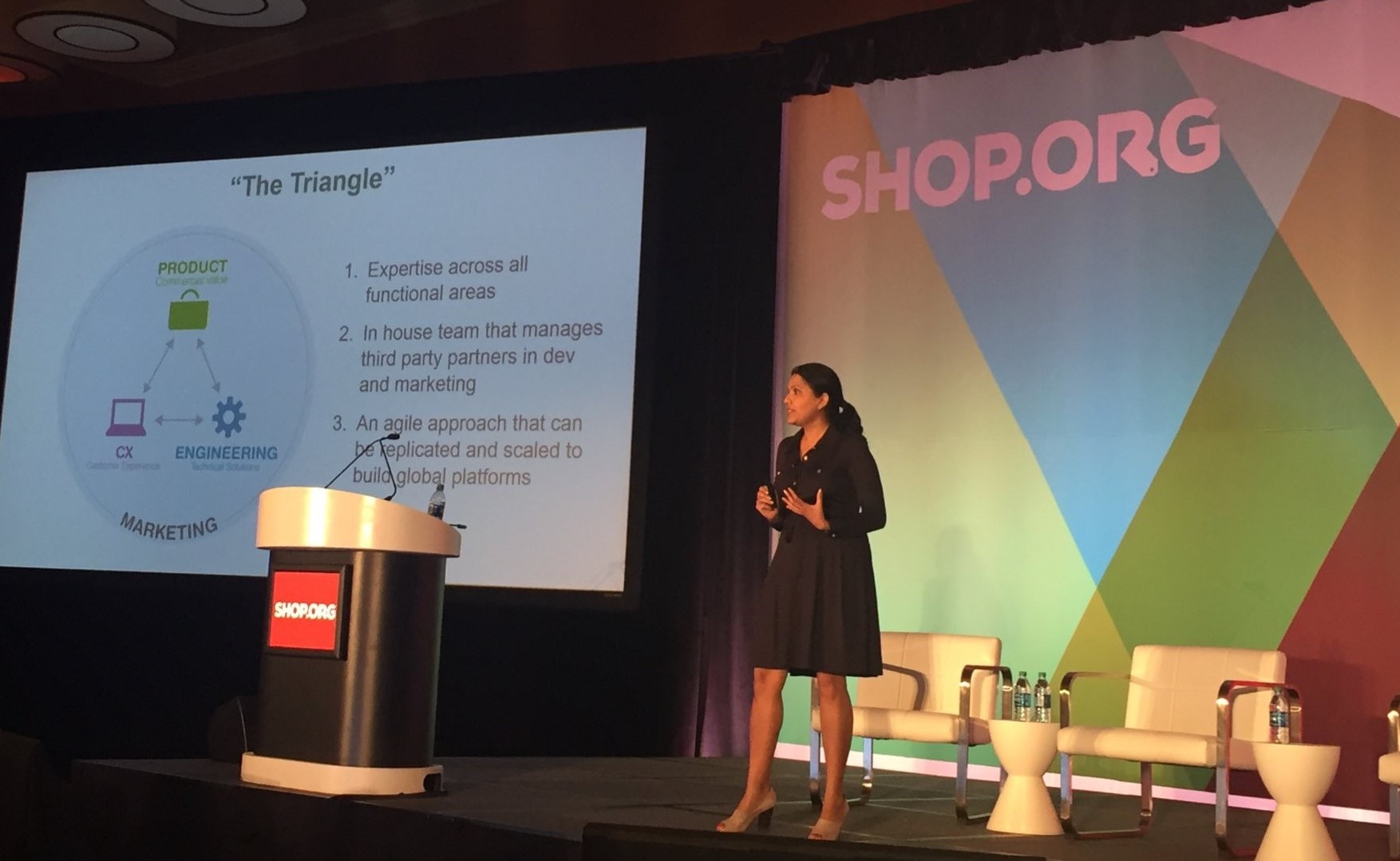 Walgreens Chief digital product present in a conference