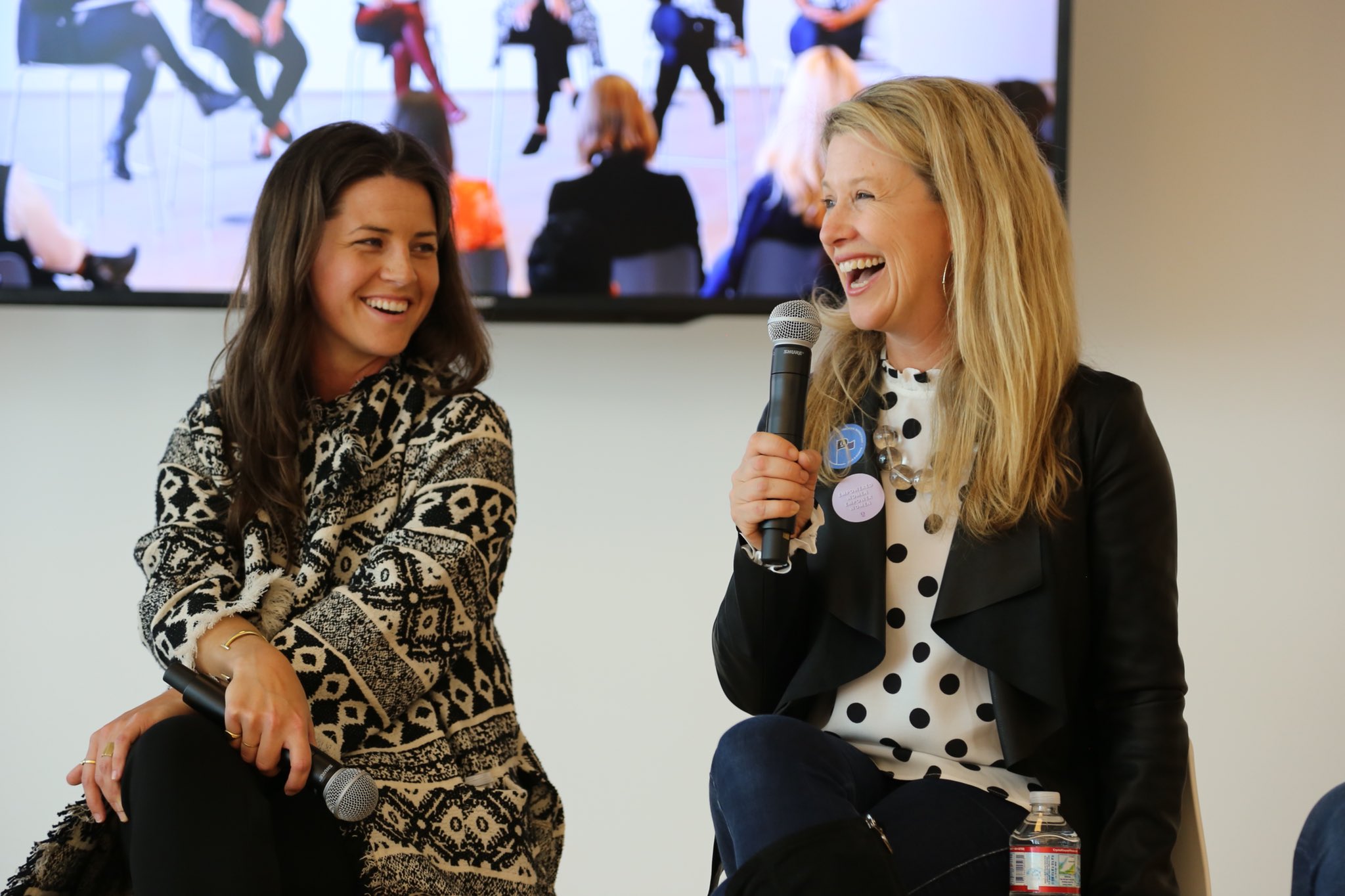 Opendoor staff interview guests at a women meetup