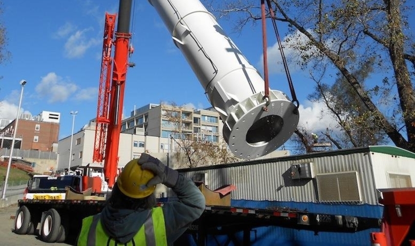 JC Cannistraro frontline staff assembles a tower in Boston