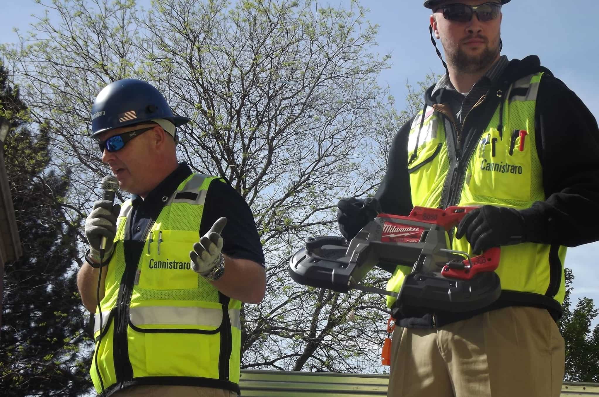 JC Cannistraro staff speak with the team about site safety