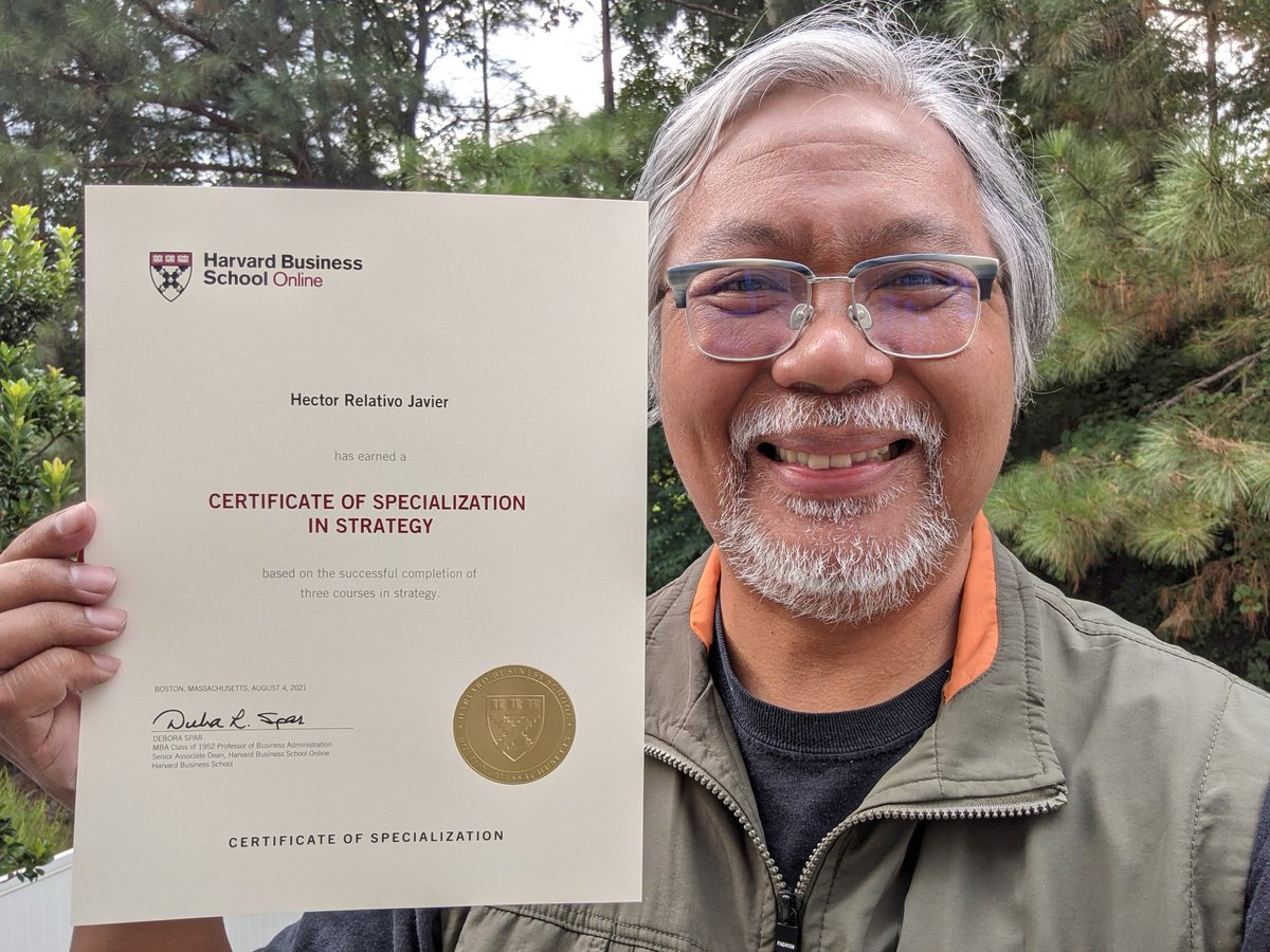 student achieved certification via Harvard Business School online