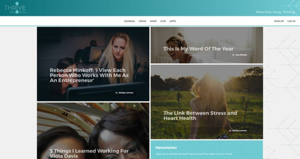 Thrive Global user interface