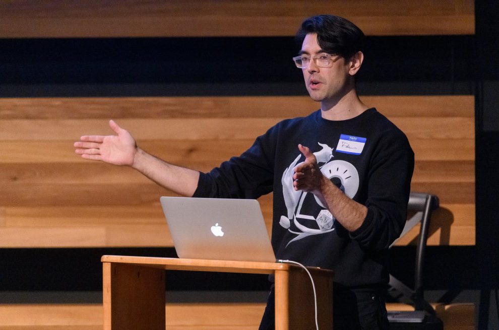 KickStarter founder speak in an event