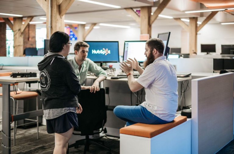 Hubspot staff collaborate on product development