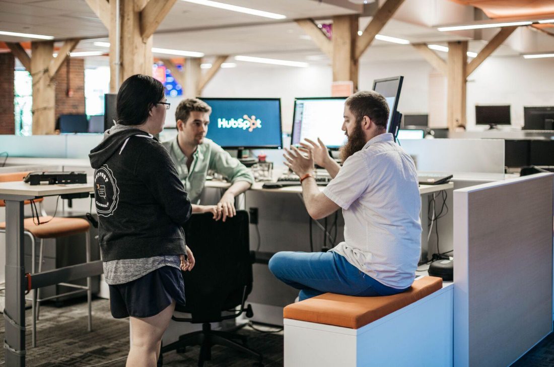 Hubspot staff collaborate on product development