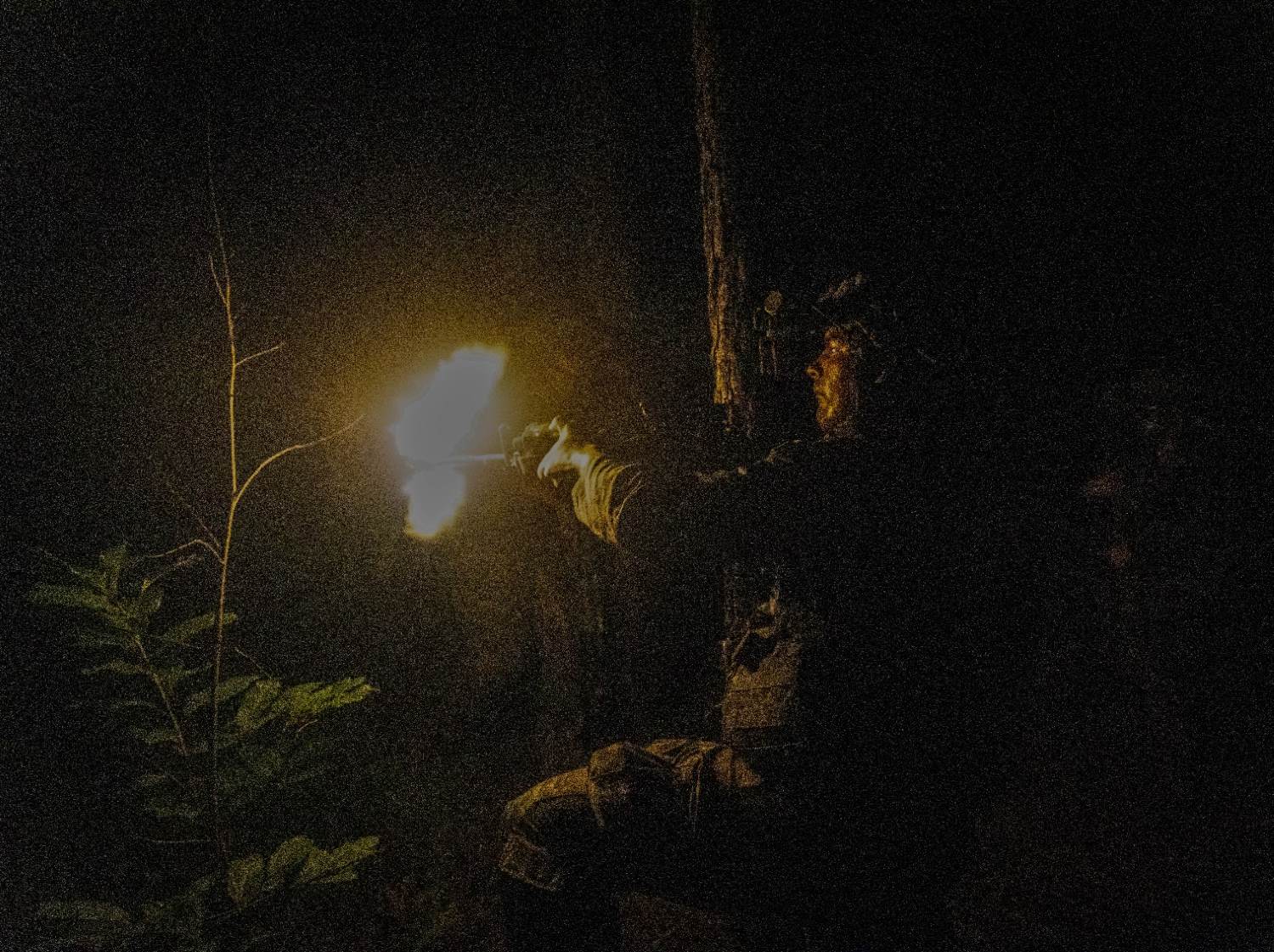 A paratrooper played the role of opposing forces during the Devil Avalanche exercise