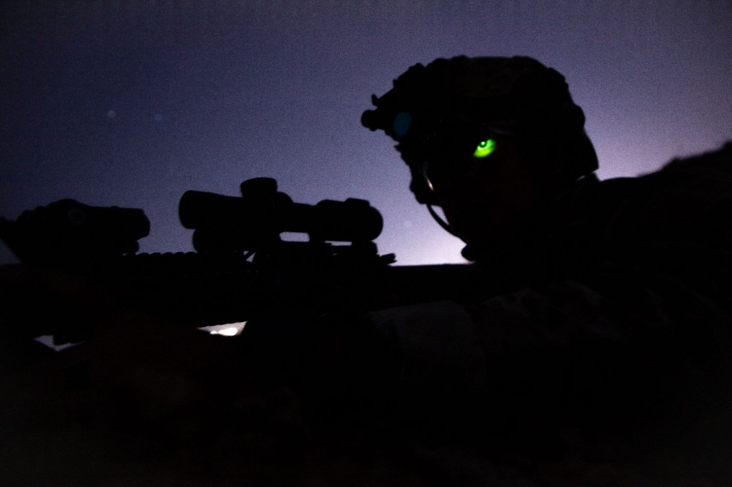 U.S. Army Staff Sergeant Ernesto Nevarez conducted nighttime surveillance