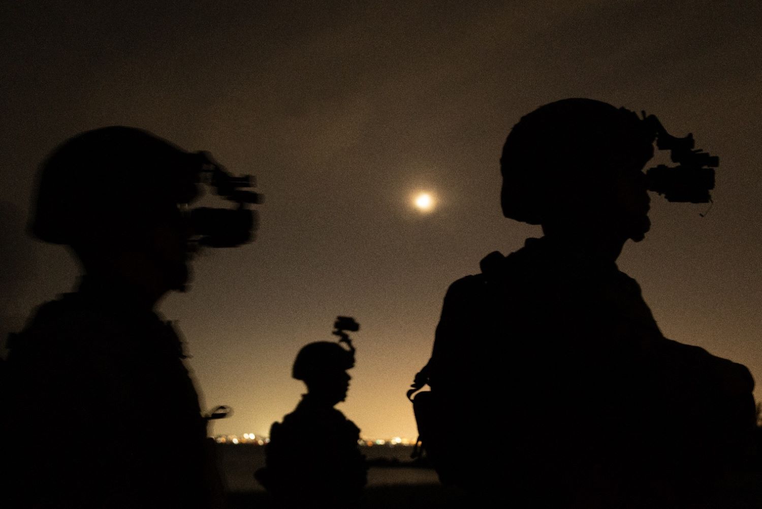 soldiers conducted a black-out night driving exercise