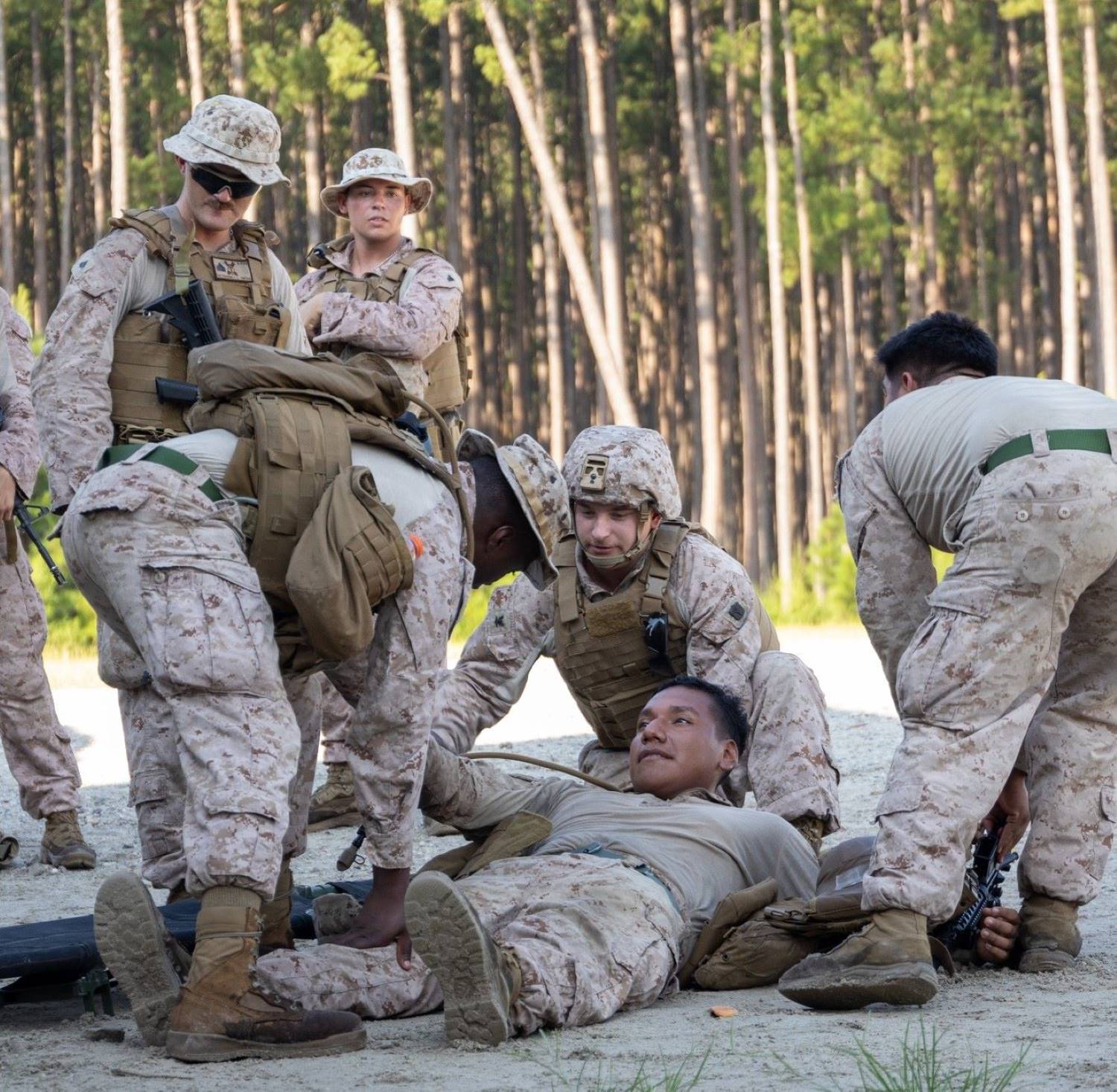 medical training drill at Marine Corps Base Camp Lejeune